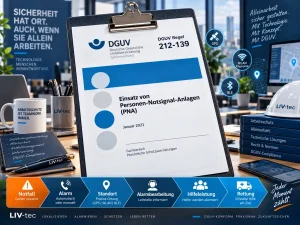 DGUV Information 212-139: Wichtige Notrufmöglichkeiten für allein arbeitende Personen